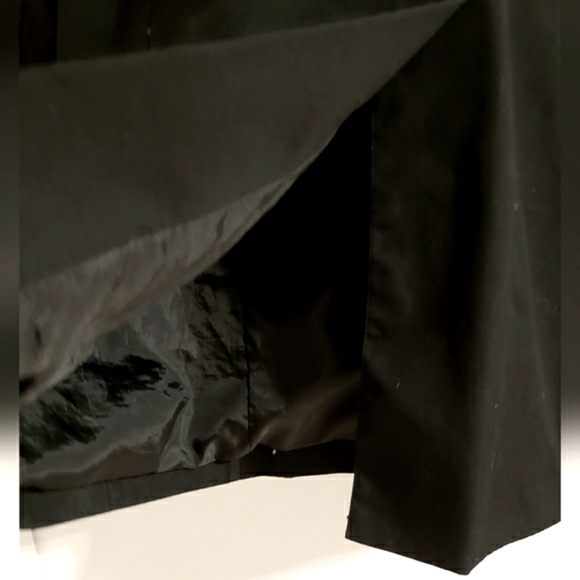 Roxy Trench Coat Black Midi Length Lined Button Up Collar Classic Woman Medium - Picture 5 of 15